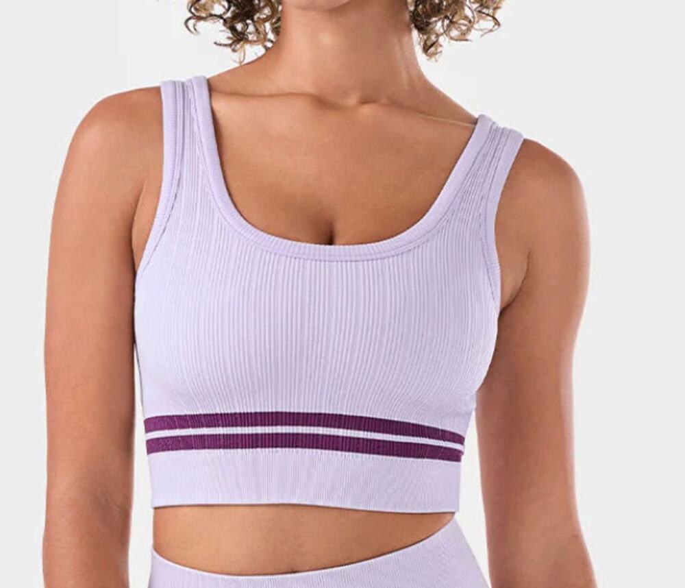 Tavi Seamless Vibe Rib Sports Bra Purple Lavender Small